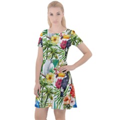 Jungle Birds Cap Sleeve Velour Dress  by goljakoff