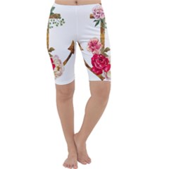 Flowers Anchor Cropped Leggings  by goljakoff