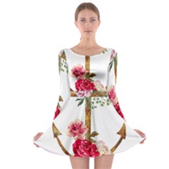 Flowers Anchor Long Sleeve Skater Dress by goljakoff