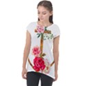 Flowers anchor Cap Sleeve High Low Top View1