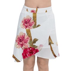 Flowers Anchor Chiffon Wrap Front Skirt by goljakoff