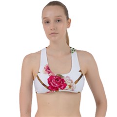 Flowers Anchor Criss Cross Racerback Sports Bra by goljakoff