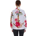 Flowers anchor Women s High Neck Windbreaker View2