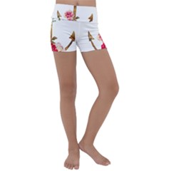 Flowers Anchor Kids  Lightweight Velour Yoga Shorts by goljakoff