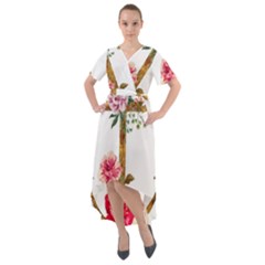 Flowers Anchor Front Wrap High Low Dress by goljakoff