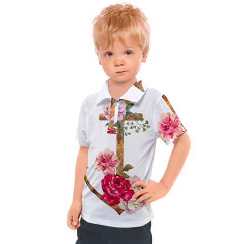 Flowers Anchor Kids  Polo Tee by goljakoff