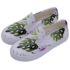 Flowers Kids  Canvas Slip Ons by goljakoff