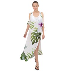 Flowers Maxi Chiffon Cover Up Dress by goljakoff