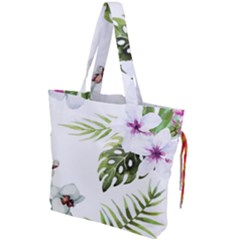 Flowers Drawstring Tote Bag by goljakoff