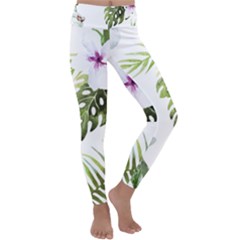 Flowers Kids  Lightweight Velour Classic Yoga Leggings by goljakoff