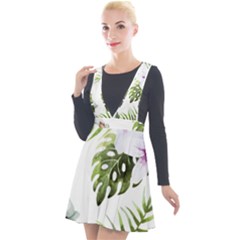 Flowers Plunge Pinafore Velour Dress by goljakoff