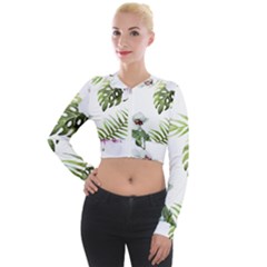 Flowers Long Sleeve Cropped Velvet Jacket by goljakoff