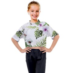 Flowers Kids Mock Neck Tee