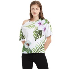 Flowers One Shoulder Cut Out Tee by goljakoff