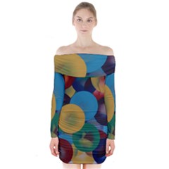 Kaleidoscope Long Sleeve Off Shoulder Dress