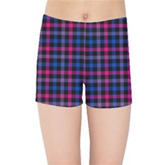 Bisexual Pride Checkered Plaid Kids  Sports Shorts by VernenInk