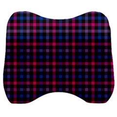 Bisexual Pride Checkered Plaid Velour Head Support Cushion by VernenInk