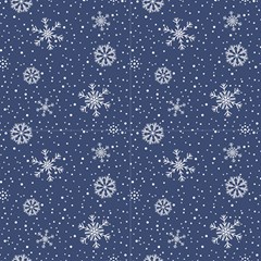 Snowflakes On A Blue Background  by FloraaplusDesign