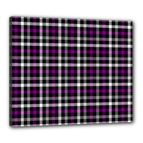 Asexual Pride Checkered Plaid Canvas 24  X 20  (stretched) by VernenInk