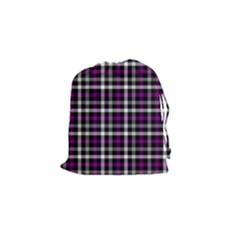 Asexual Pride Checkered Plaid Drawstring Pouch (small) by VernenInk