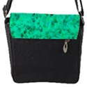 Aqua Marine Glittery Sequins Flap Closure Messenger Bag (S) View1