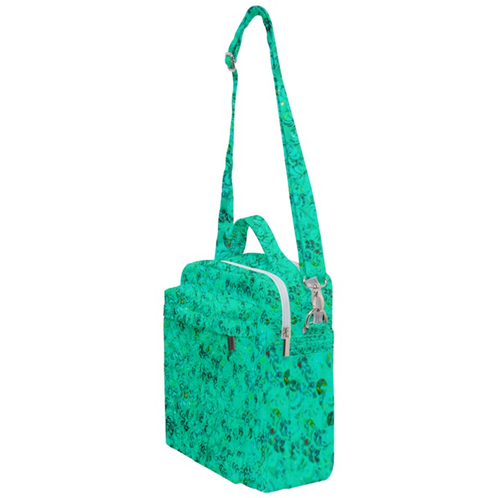 Aqua Marine Glittery Sequins Crossbody Day Bag