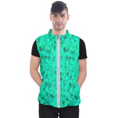 Aqua Marine Glittery Sequins Men s Puffer Vest by essentialimage