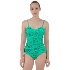 Aqua Marine Glittery Sequins Sweetheart Tankini Set by essentialimage