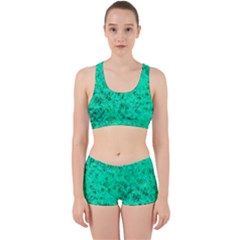 Aqua Marine Glittery Sequins Work It Out Gym Set by essentialimage