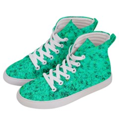 Aqua Marine Glittery Sequins Men s Hi-top Skate Sneakers by essentialimage