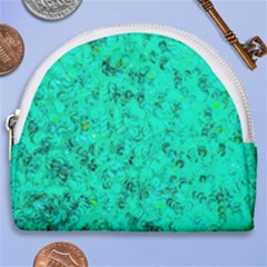 Aqua Marine Glittery Sequins Horseshoe Style Canvas Pouch by essentialimage