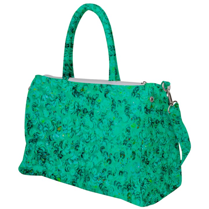 Aqua Marine Glittery Sequins Duffel Travel Bag