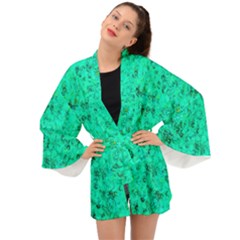 Aqua Marine Glittery Sequins Long Sleeve Kimono by essentialimage