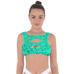 Aqua Marine Glittery Sequins Bandaged Up Bikini Top by essentialimage