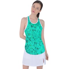 Aqua Marine Glittery Sequins Racer Back Mesh Tank Top by essentialimage