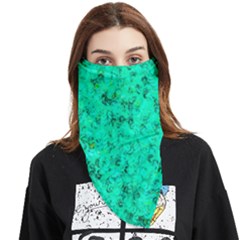 Aqua Marine Glittery Sequins Face Covering Bandana (triangle) by essentialimage