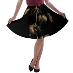 Dark Rose Poster A-line Skater Skirt by dflcprintsclothing