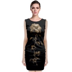 Dark Rose Poster Sleeveless Velvet Midi Dress by dflcprintsclothing