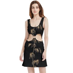 Dark Rose Poster Velvet Cutout Dress by dflcprintsclothing