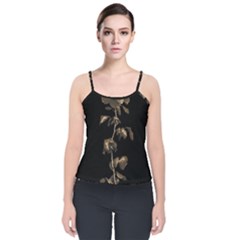 Dark Rose Poster Velvet Spaghetti Strap Top by dflcprintsclothing