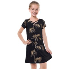 Dark Rose Poster Kids  Cross Web Dress