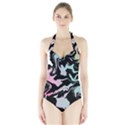 Painted Lines Halter Swimsuit View1