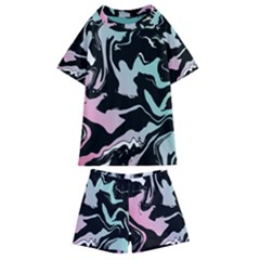 Painted Lines Kids  Swim Tee And Shorts Set