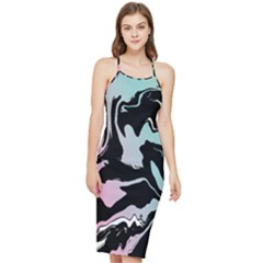 Painted Lines Bodycon Cross Back Summer Dress