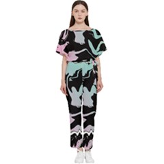 Painted Lines Batwing Lightweight Jumpsuit