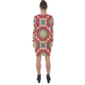 Red Green Floral Pattern Asymmetric Cut-Out Shift Dress View2