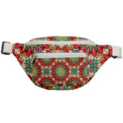 Red Green Floral Pattern Fanny Pack