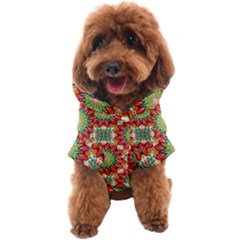 Red Green Floral Pattern Dog Coat