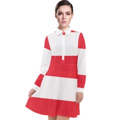 Flag Of Austria Long Sleeve Chiffon Shirt Dress by FlagGallery