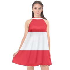 Flag Of Austria Halter Neckline Chiffon Dress  by FlagGallery